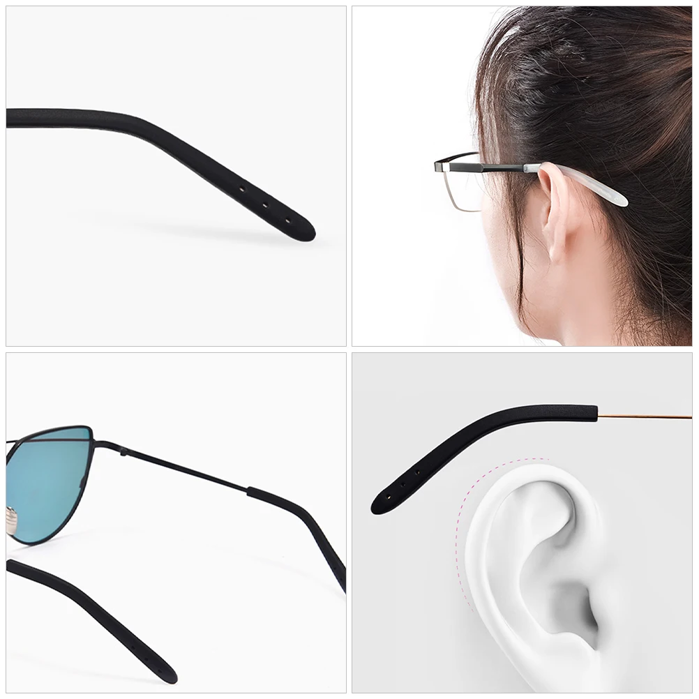 

Eyeglasses Temple Sleeves Silicone Anti-Slip Glasses Ear Cushions Non-Slip Eyeglass Leg Covers For Sunglasses Reading