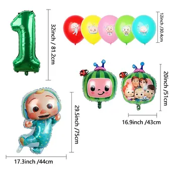 一套新款椰子瓜形鋁箔數字氣球套裝,適合男孩一歲生日派對裝飾 10 最佳銷售 椰子女孩 - №6