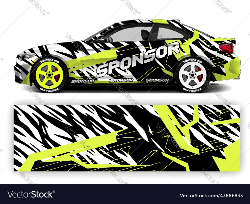 Zebra Full Body Racing Car Graphic Decal Vinyl Wrap Car Full Wrap Sticker Decorative Car Decal Length 400cm width 100cm