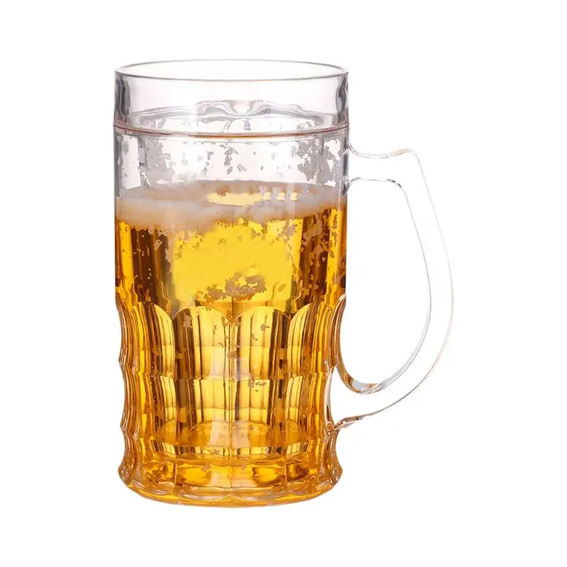 Prank Beer Mug Double Layer 420ml Simulation Novelty Beer Mug Fake Drinking Cup Decoration For Refrigerator Dining Table