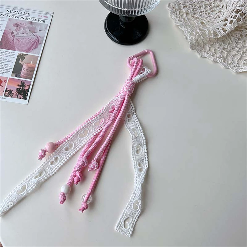 

Keyring White Bag Decoration Lace Key Pendant Braided Keychain For Wallets Jewelry Handbags