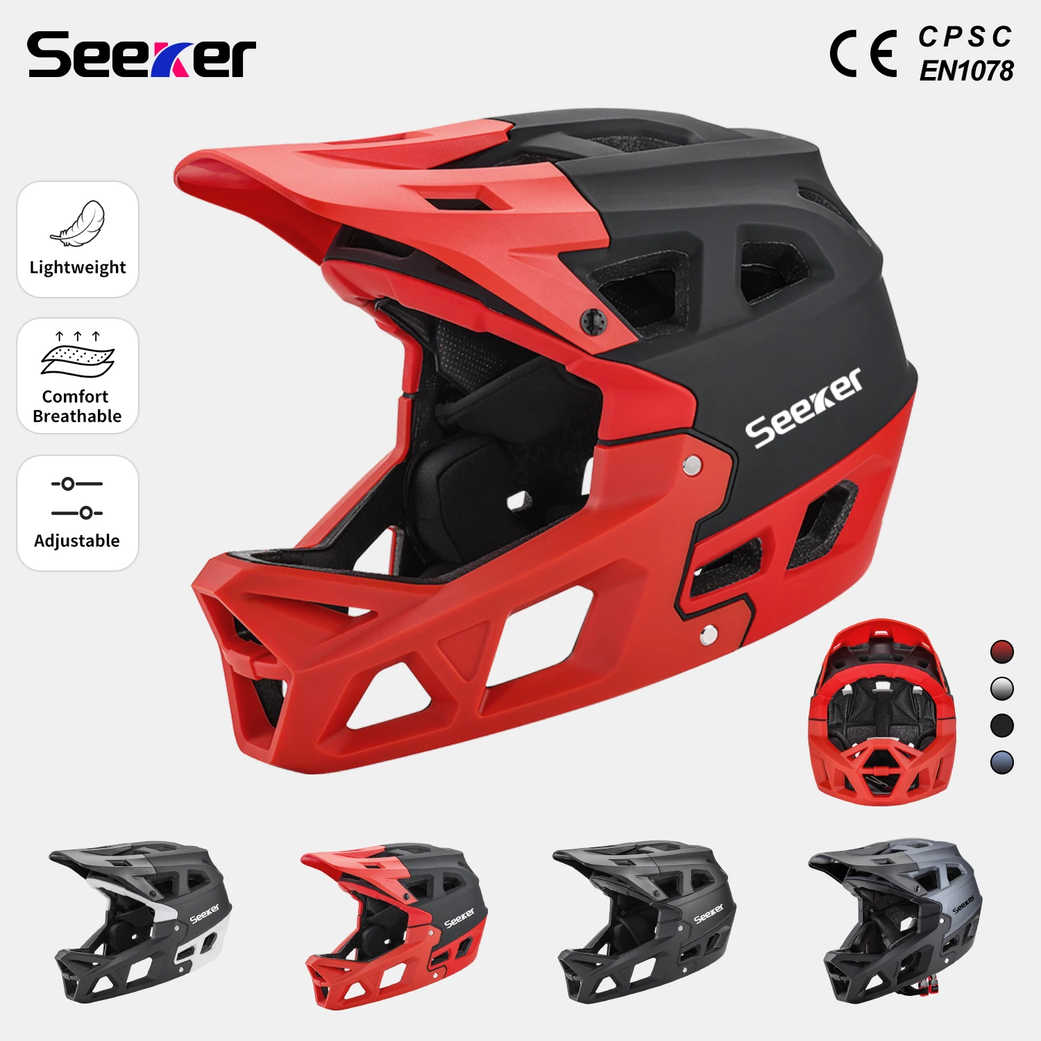 

Велосипедный шлем Seeker, анфас, шлем для горного велосипеда, внедорожный гоночный шлем для скоростного спуска, легкий дышащий велосипедный шлем для взрослых