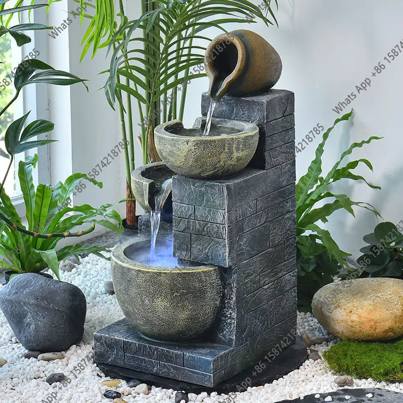 

Indoor water landscaping rockery ornaments fountain landscape new Chinese indoor living room floor circulation water system
