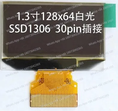 

Дисплей Maithoga 1,3 дюйма, 30-контактный, белый, с контроллером SSD1306, 128*64, подключаемый, 8-битный параллельный интерфейс / интерфейс IIC