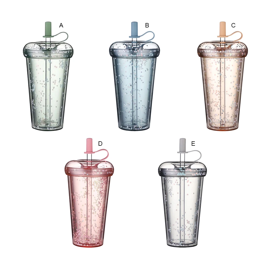 

Water Bottle Straw Portable Leak-proof Drinkware Drink Cup Drinking Blue