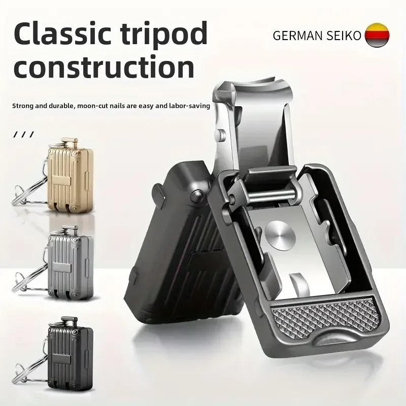 

1pc German Seiko Classic Tripod Construction Nail Clipper Modern Stainless Steel Straight Blade Portable Folding Manicure Tool