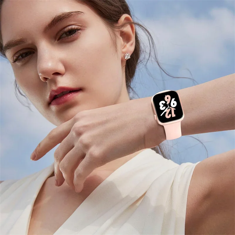 سيليكون الرياضة الفرقة لساعة أبل الترا 49 مللي متر سلسلة 9-8-7 41 مللي متر 45 مللي متر كوريا 44 مللي متر 40 مللي متر سوار مقاوم للماء iwatch 6 5 4 SE حزام #4