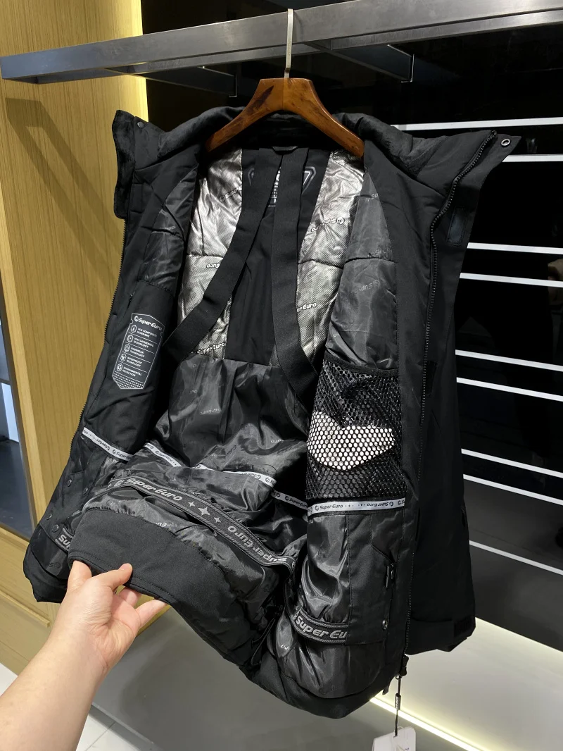 جايت قطني دافئ للرجال شتوي مضاد للبرد، حامل شبابي مناسب بسحاب مزخرف، معطف طويل بغطاء للرأس