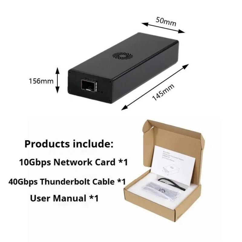 USB4 network interface card 10G compatible Thunderbolt 3/40,000 megabyte SFP Ethernet network interface card supports Apple IMAC