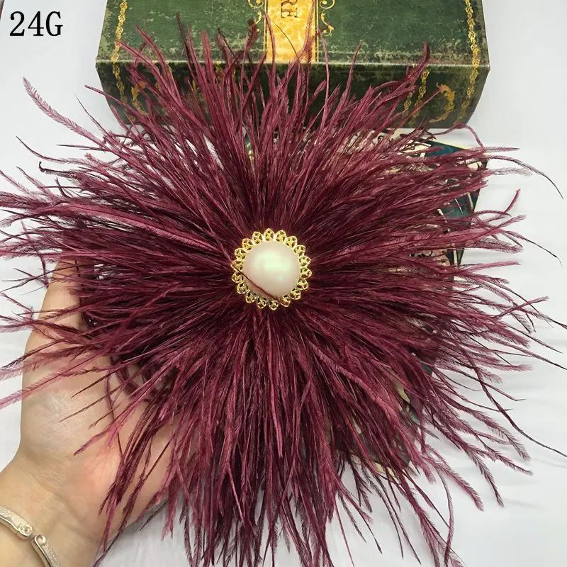 Temperament handmade red feathers multi-layered fashionable design red statement jewelry