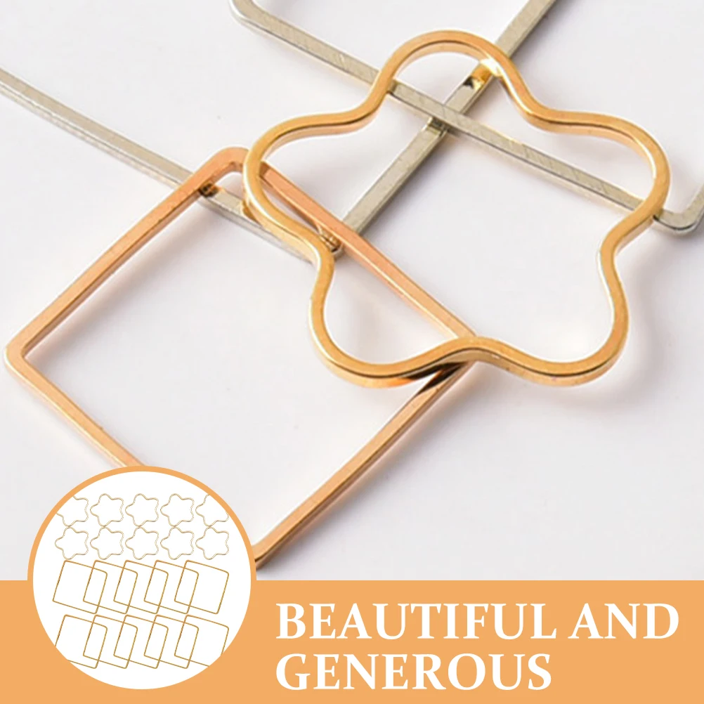 

20 Pcs Earrings naments Necklace Bezels Charms Jewelry Making Pendants Key Chain Open Resin Square Flower Gold Metal DIY