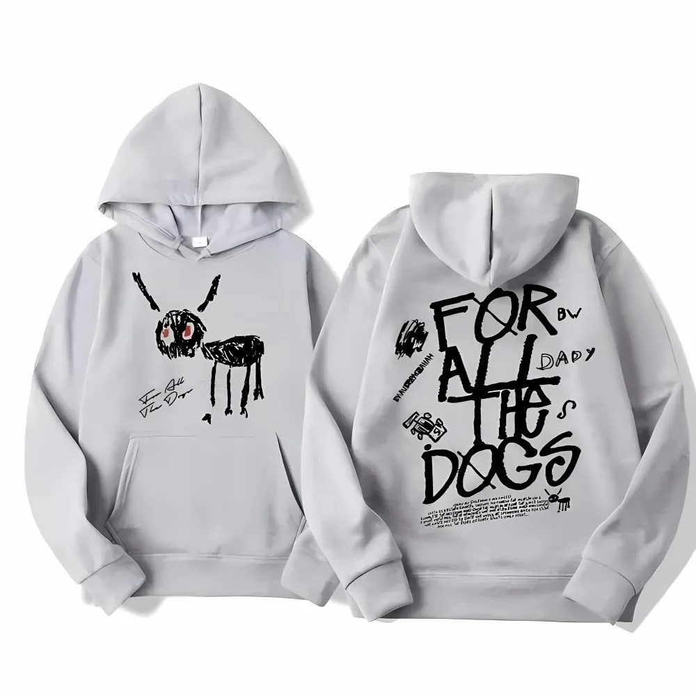 Fashionable men's autumn fun cartoon letter printed comfortable soft hooded sportswear outdoor multifunctional casual top