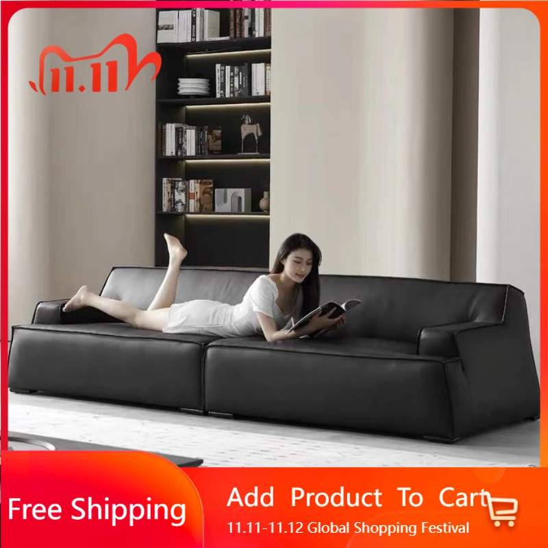 

Bedroom Living Room Sofa European Minimalist Leather Designer Leather Lounge Couch Double Lounge Muebles Postmodern Furniture