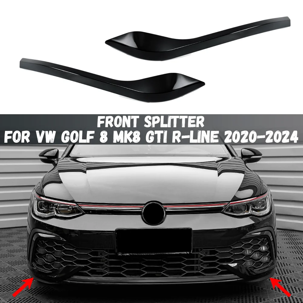

Поп-передний бампер, спойлер, лезвие, канавки для Volkswagen VW Golf 8 MK8 GTI R-LINE 2020-2024, боковая накладка сплиттера, противотуманная фара Canard