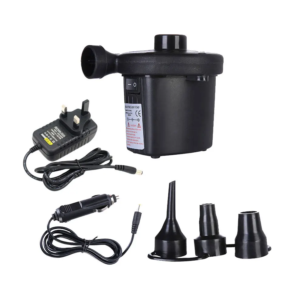 Mini Electric Air Pump Fast Inflation Deflation Portable Lightweight 3 Nozzle Attachments Suitable All Standard Fittings