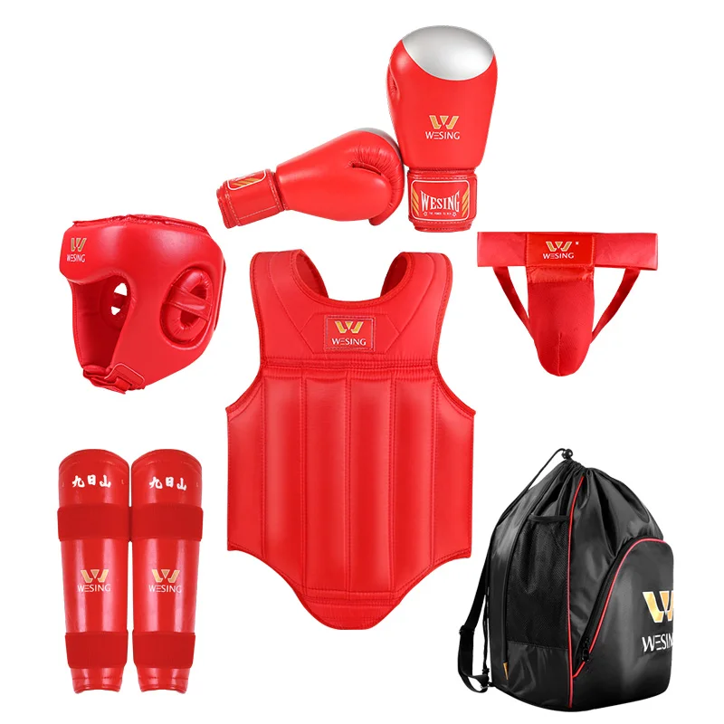 Wesing Sanda Gear Set para Homens Mulheres 8 Pcs Boxe MMA Protetor Engrenagens Sanda Equipamento de Treinamento Competição