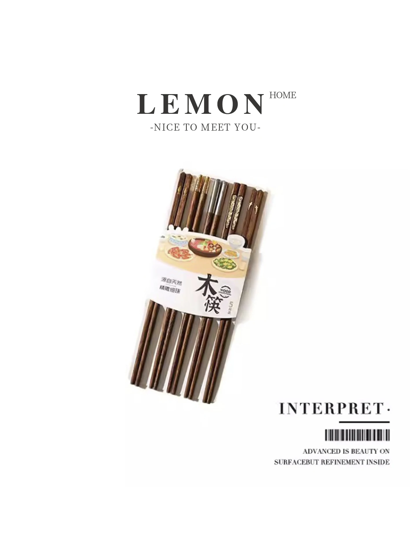 

Элитный набор деревянных палочек для еды в китайском стиле с алмазной огранкой, для одного человека, LEMON HOME