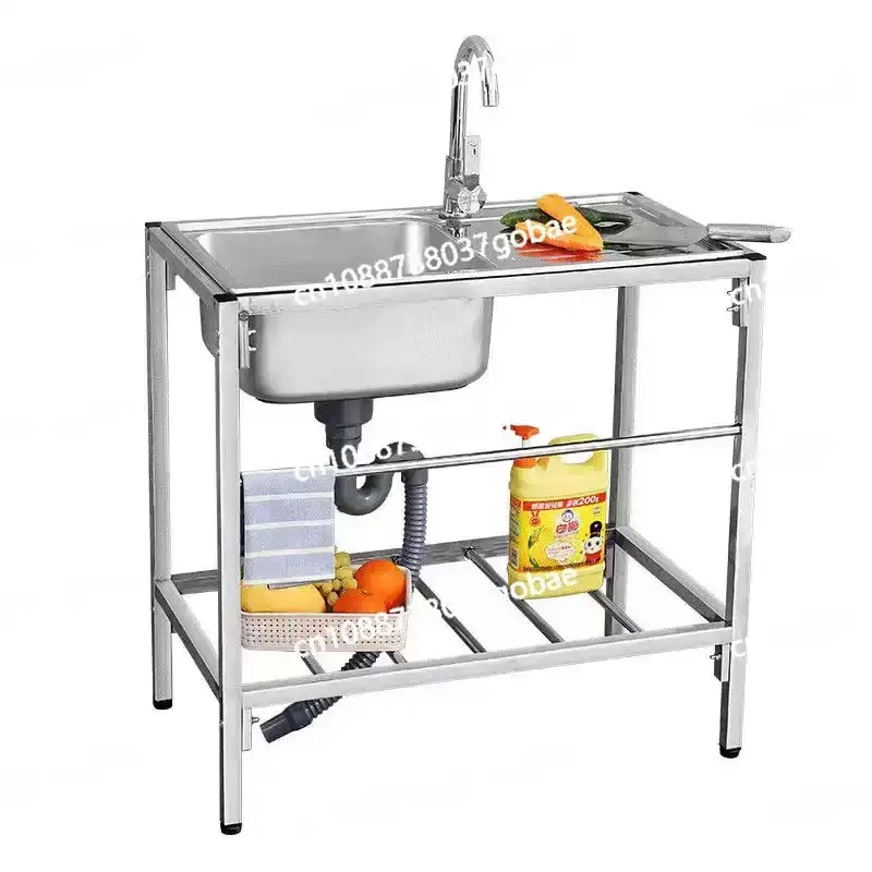 

Кухонная утолщенная раковина из нержавеющей стали 304, столешница, встроенная одинарная раковина с кронштейном, раковина для мытья посуды, раковина для мытья посуды