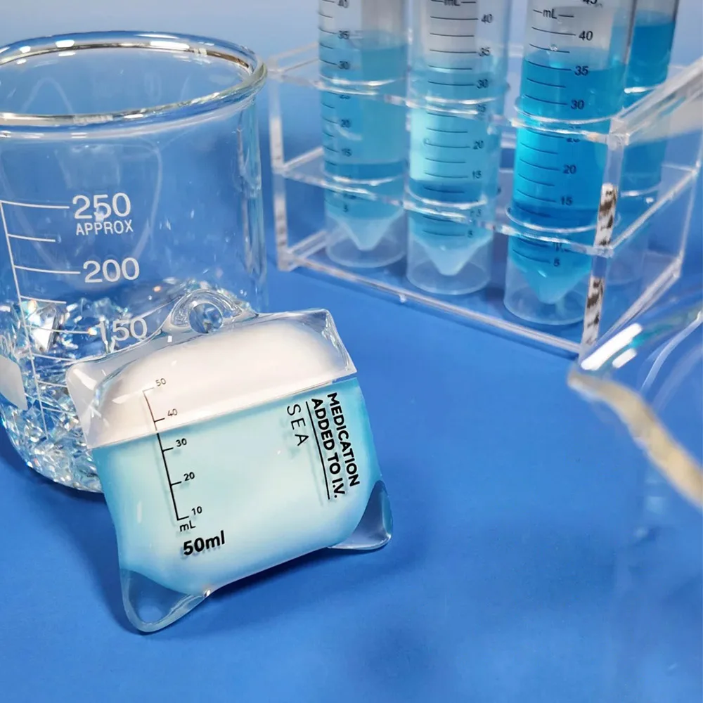 Etui na słuchawki AirPods 4/Pro 2/Pro 1 z płynnego silikonu w kształcie worka IV, przezroczyste, miękkie, odporne na upadki, dekoracyjne. — zdjęcie produktu 6
