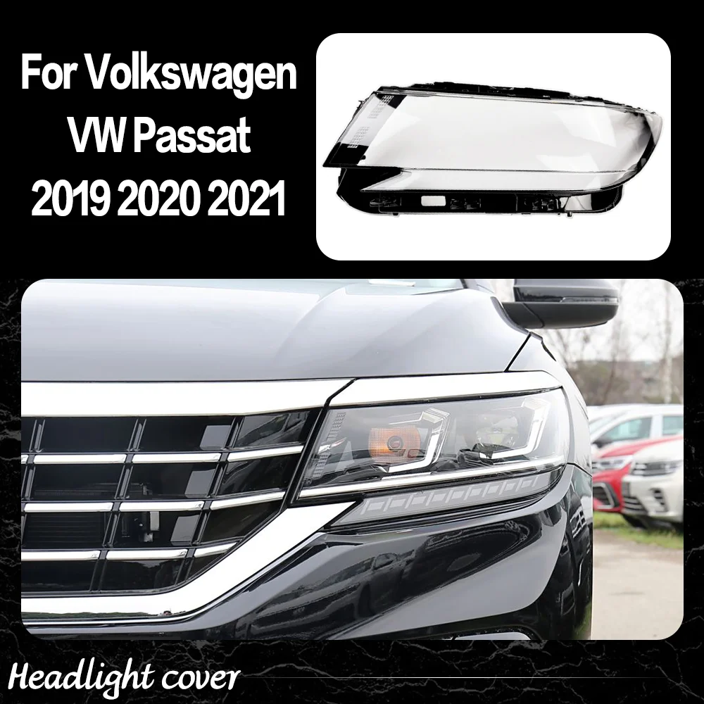 

Car Front Headlight Cover Transparent Lampshade Plexiglass Replace Original Lens Shell For Volkswagen VW Passat 2019 2020 2021
