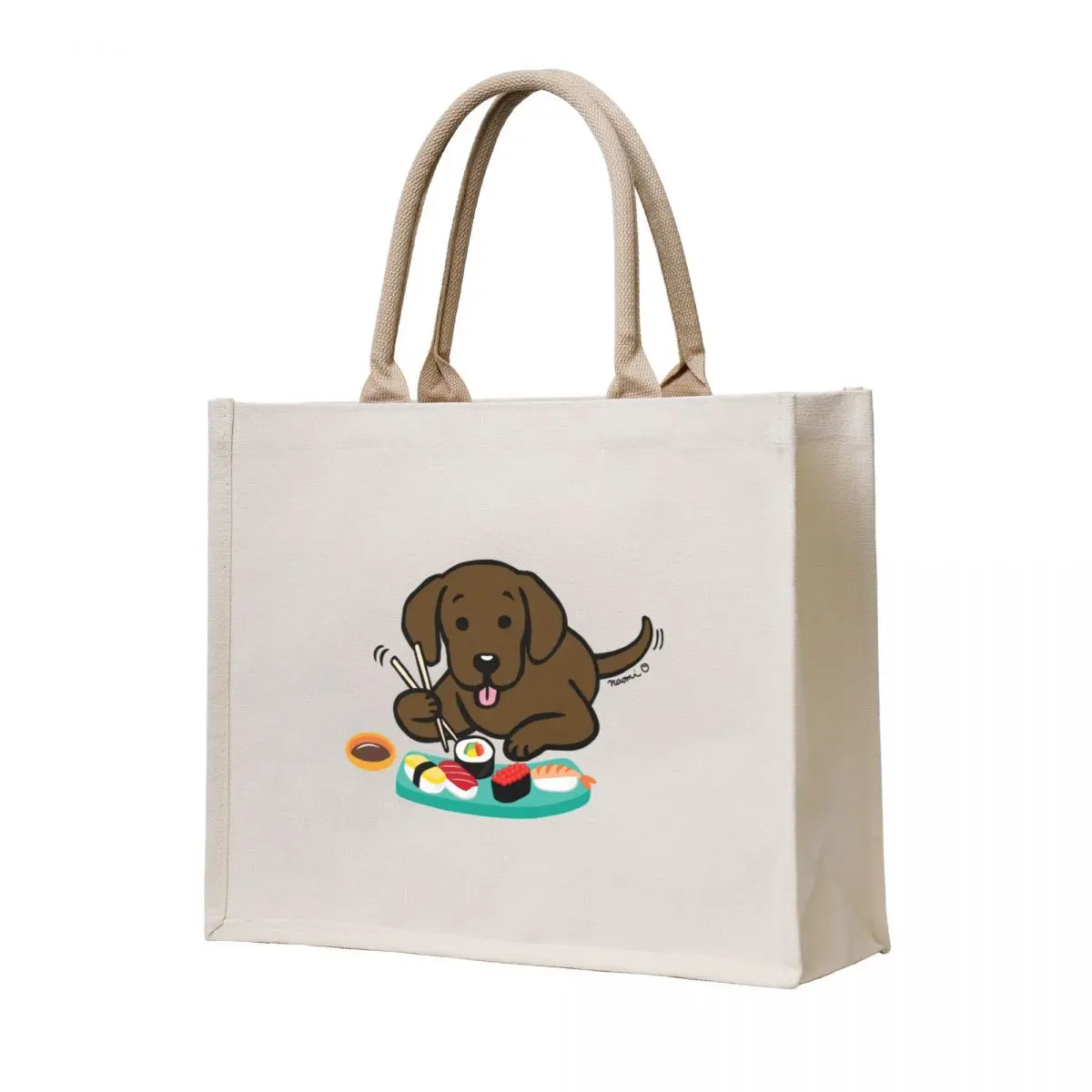 

Chocolate Labrador Sushi Tote Bag bag for beach Custom bag Women's shopping