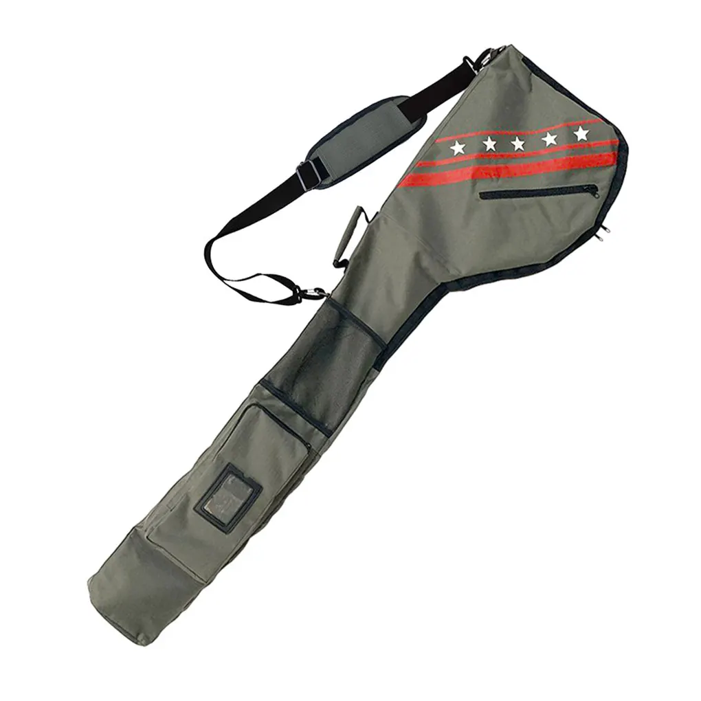 

Водонепроницаемый и прочный чехол для гольф-клюшек на молнии, удобная нейлоновая дорожная сумка, вмещает до 10 клюшек, 49 отделений.