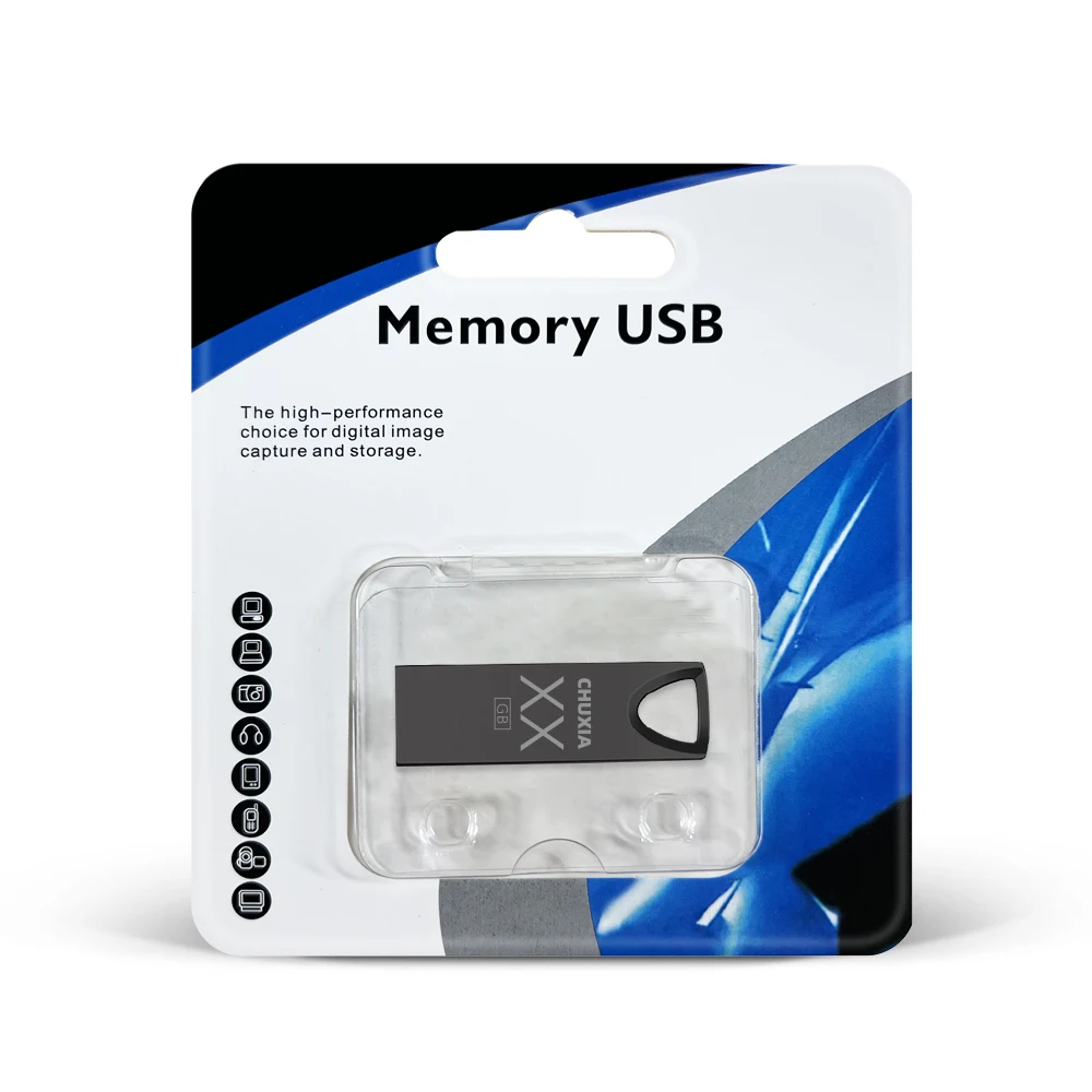 CHUXIA-Metal USB Flash Drive, Pen Drive, Armazenamento de Vara, Disco Flash, USB 2.0, Memory Stick, Requintado, 64GB, 32GB, 16GB, 8GB, 4GB, 128GB