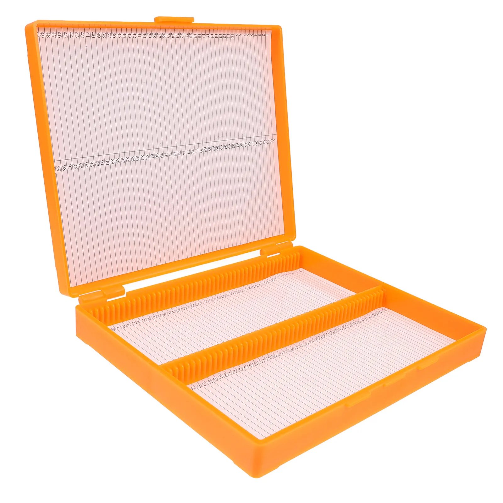 

100-Piece Pathology Slide Storage Box Clear Lid Microscope Slide Organizer Box for Lab Classroom Research Medical Education
