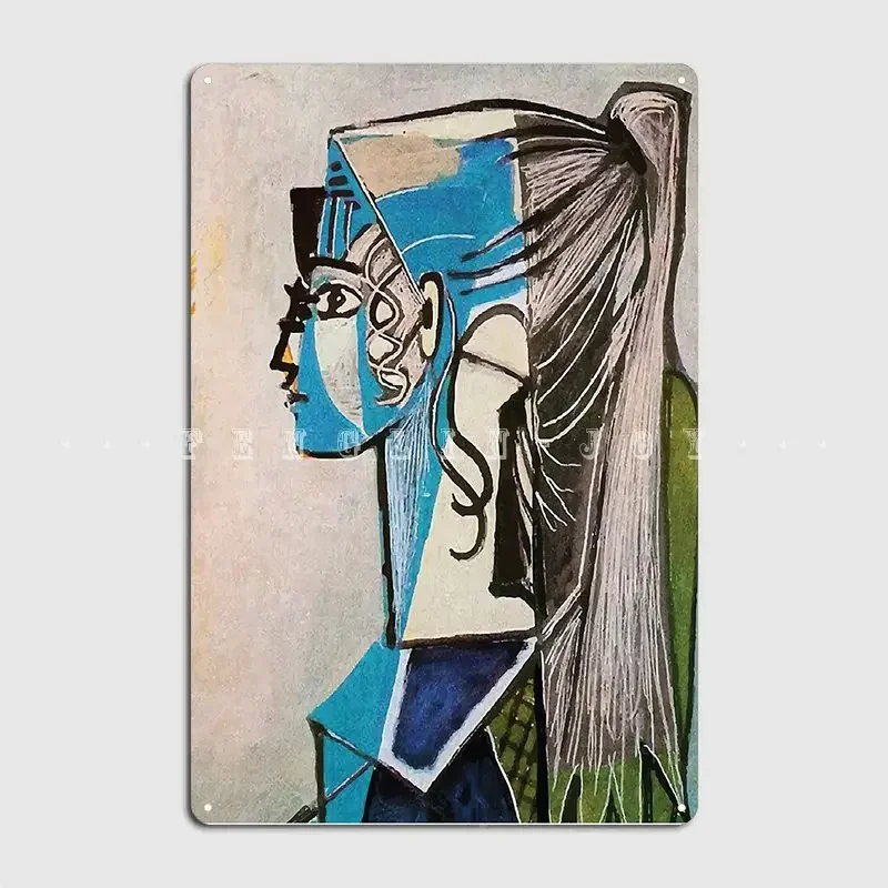 Pablo Picasso Portrait Of Sylvette David In Green Chair Poster Metal Plaque Bar Cave Create Painting Décor Tin Sign Posters