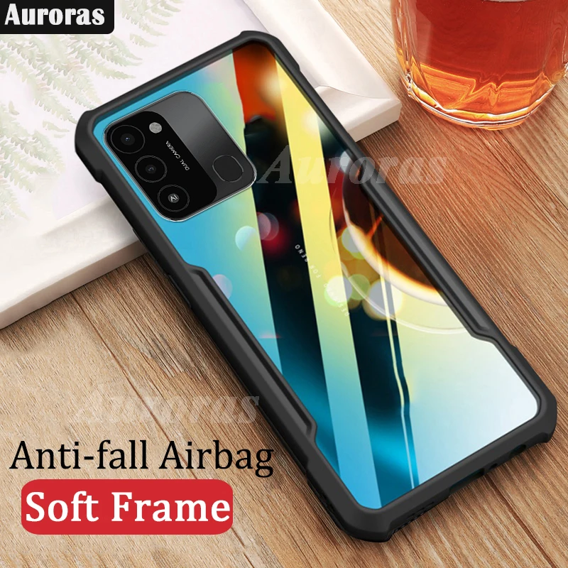 

Auroras For Tecno Spark 8C Go 2022 2023 Hard Case Anti-fall Case Shockproof Clear With Soft Frame Cover For Tecno Pop 6 Pro Case