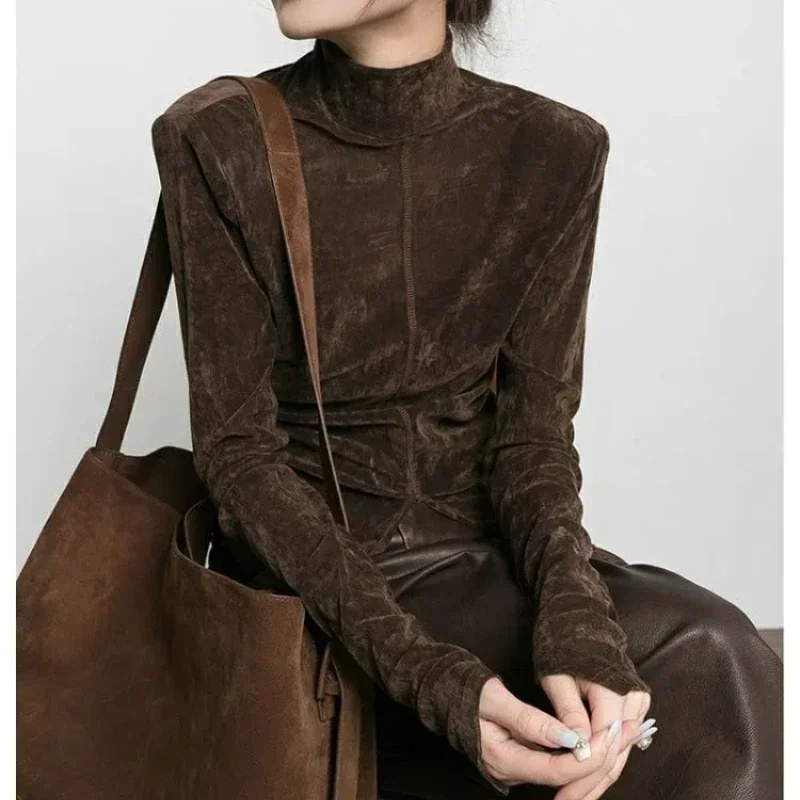 

Spring Autumn New Long Sleeve Simplicity Trend Tops Fashion Casual Solid All-match T Shirts Women Clothing