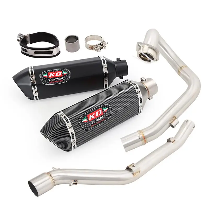 For Suzuki DRZ400 S \ SM \ E 2000-2022 Exhaust System Front Mid Link Pipe Motorcycle Muffler Escape Stainless Steel