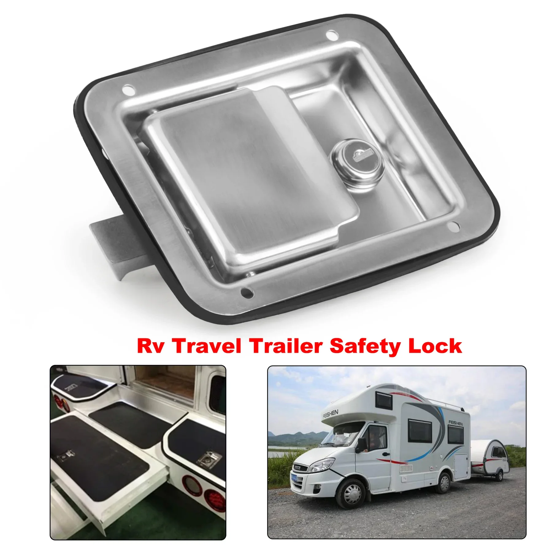 

Stainless Steel Truck Toolbox Trunk Trailer Latch With Keys Marine Pickup Yacht Boat Cupboard Accessories Bus Handle Lock