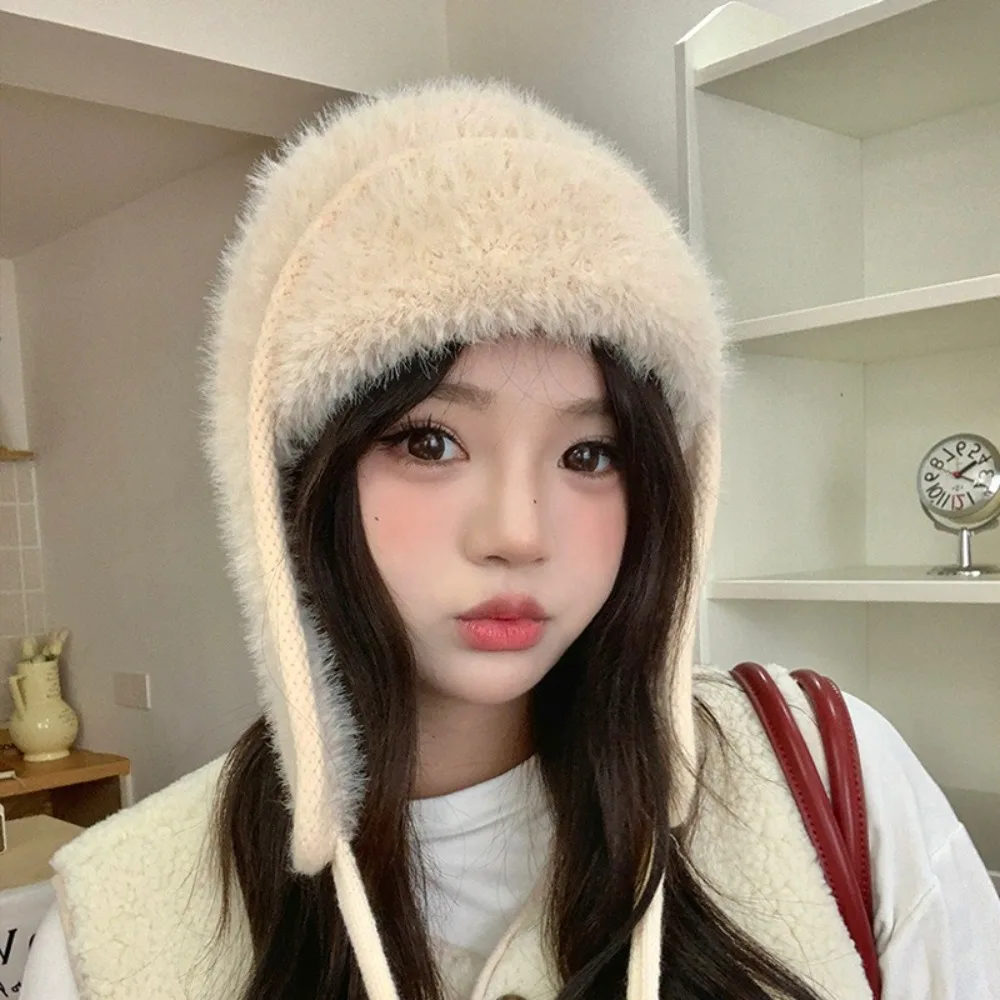 

Fashion Earflaps Ear Protection Hats Warm Fleece Beanies Caps Thickened Skullies Hat Ski
