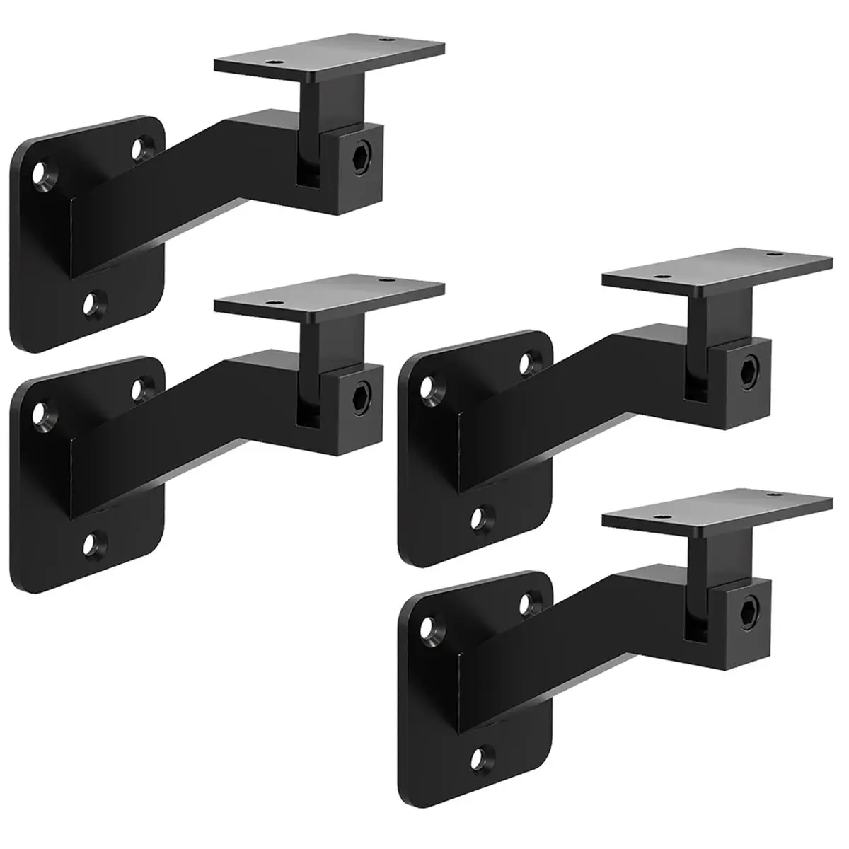 4 Pack Adjustable Handrail Brackets for Indoor Stairs Stair Railing Brackets, Swivel Banister Brackets for Corridors