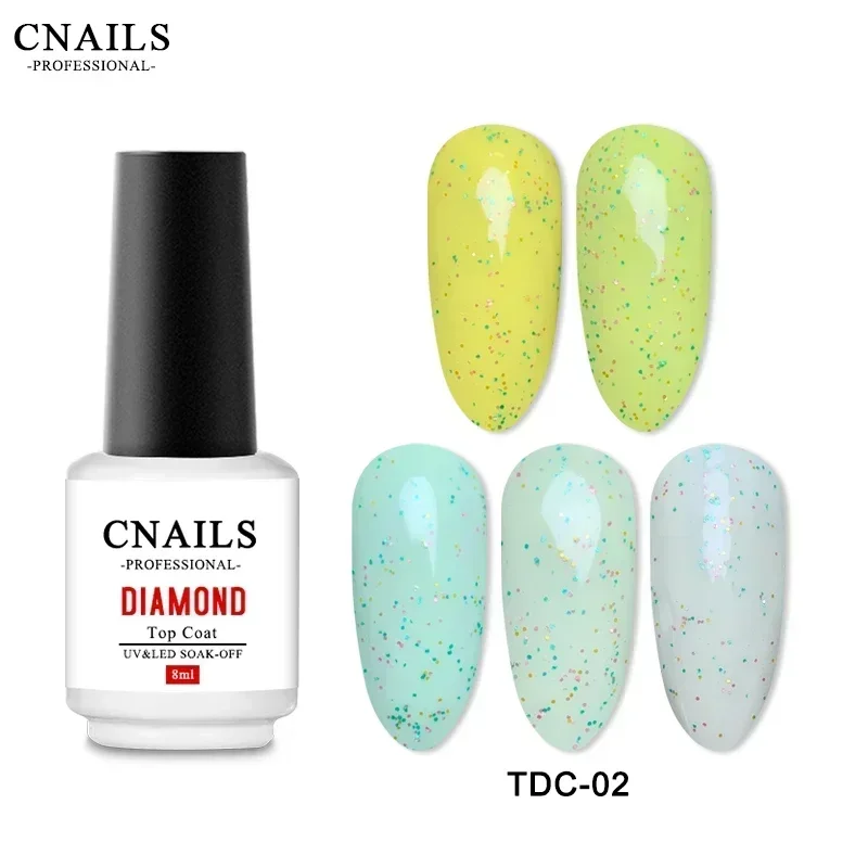 DEROI Nail Polish Top Coat Glue 8ml No Wipe Top Coat Glitter Nail Art Accessories UV Gel Varnish Soak Off Matte Topcoat
