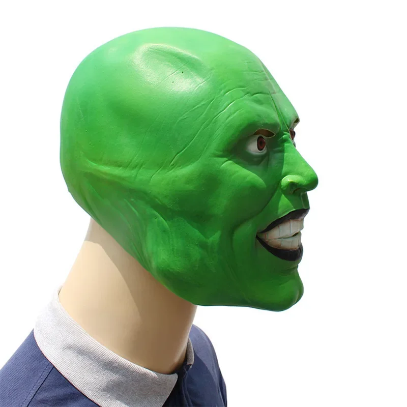 Realista Jim Carrey Cosplay Mask Party Latex Soft Movie The Mask Halloween Mask Ball Costumes Props Adult One Size