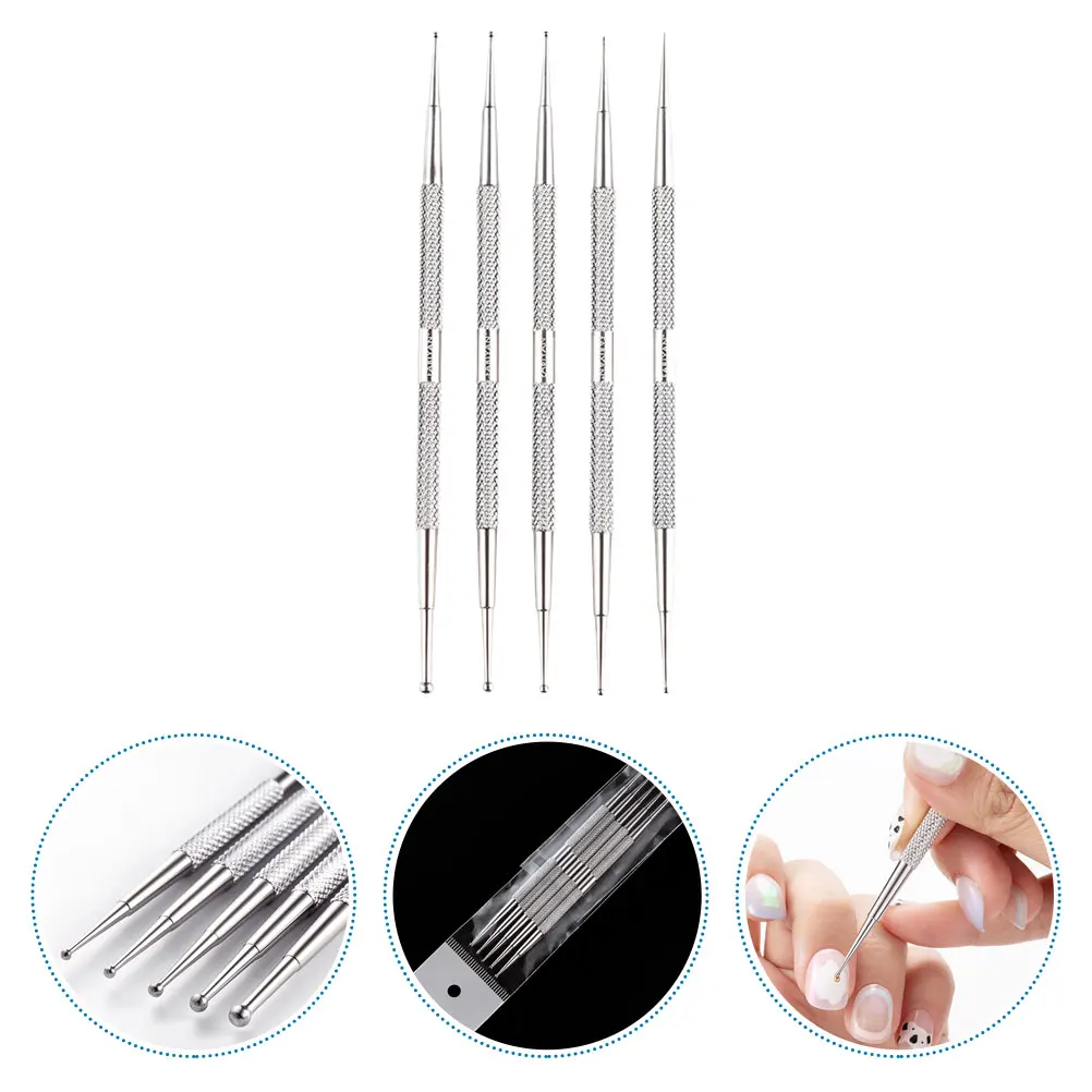 5 Stück Edelstahl Nail Art Bohrer Diamantstifte für DIY Zeichnung Maniküre Zubehör Praktische Werkzeuge Kunstbedarf