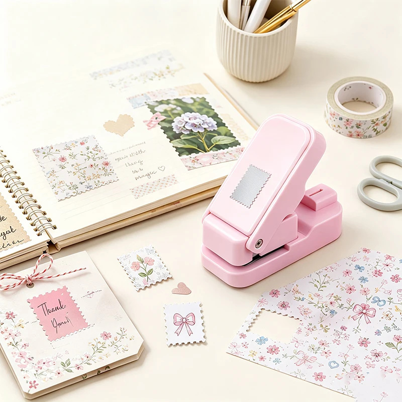 Stamp Edge Perforation Punch Stackable Paper Craft Hole Puncher for Scrapbooking Card Making & DIY Border Decoration Tool