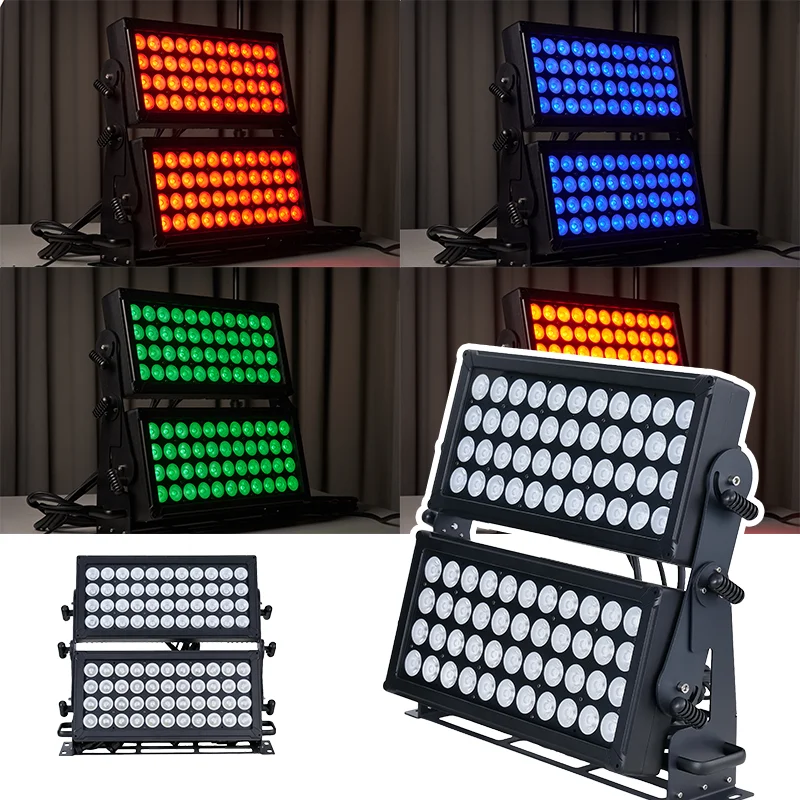 AOPU RGBW 88PCS 10W Outdoor Led Wall Washer Stage Lights IP65 FLed Dmx Flood Light for Facades Stadiums Squares Building Project