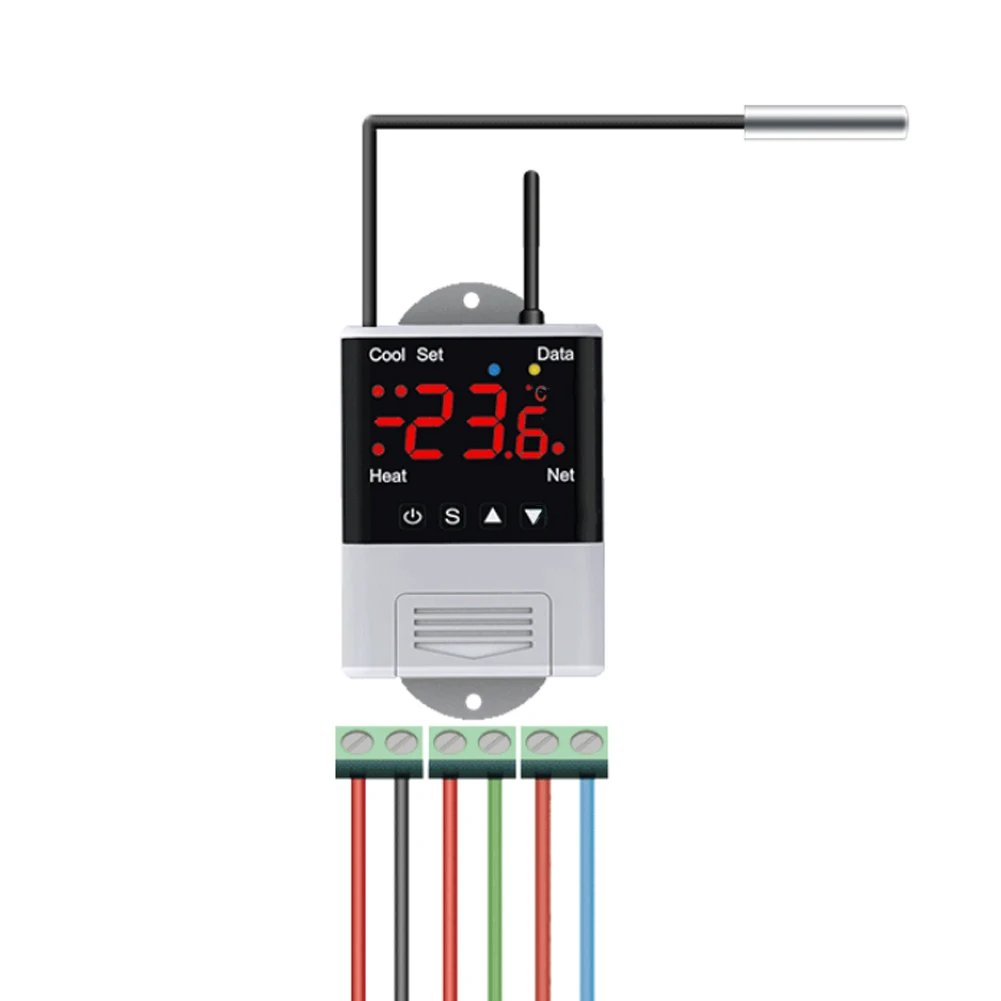 DTC2201 DTC1201 Wireless WiFi Temperature Controller Thermostat Sensor AC 110-230V 100cm Cable Length Thermostat Home Supply