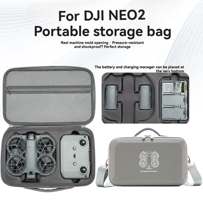 Storage Bag for Neo 2 Drone Body Battery Protective Case for Neo 2 Remote Controller Handbag NEO 2 Box Gray