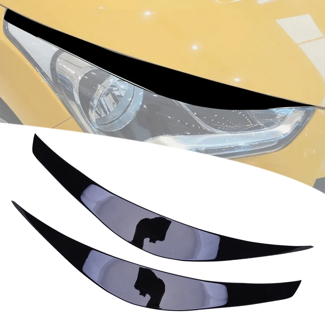 

Налобный фонарь, глянцевая черная эпоксидная Накладка для Hyundai Veloster 2011 2012 2013 2014 2015-2017, 1 пара