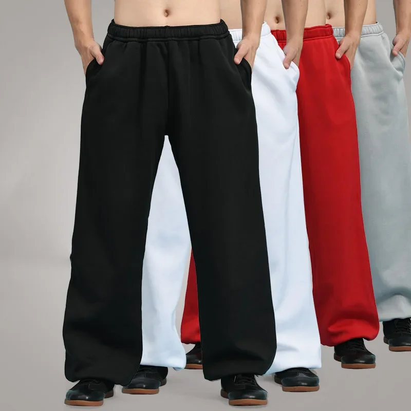 Tai Chi Pants Thicken Wushu Clothing Kung Fu Trousers Martial Art Uniform Breathable Wrinkle Free 2022 New Style Elastic Waist