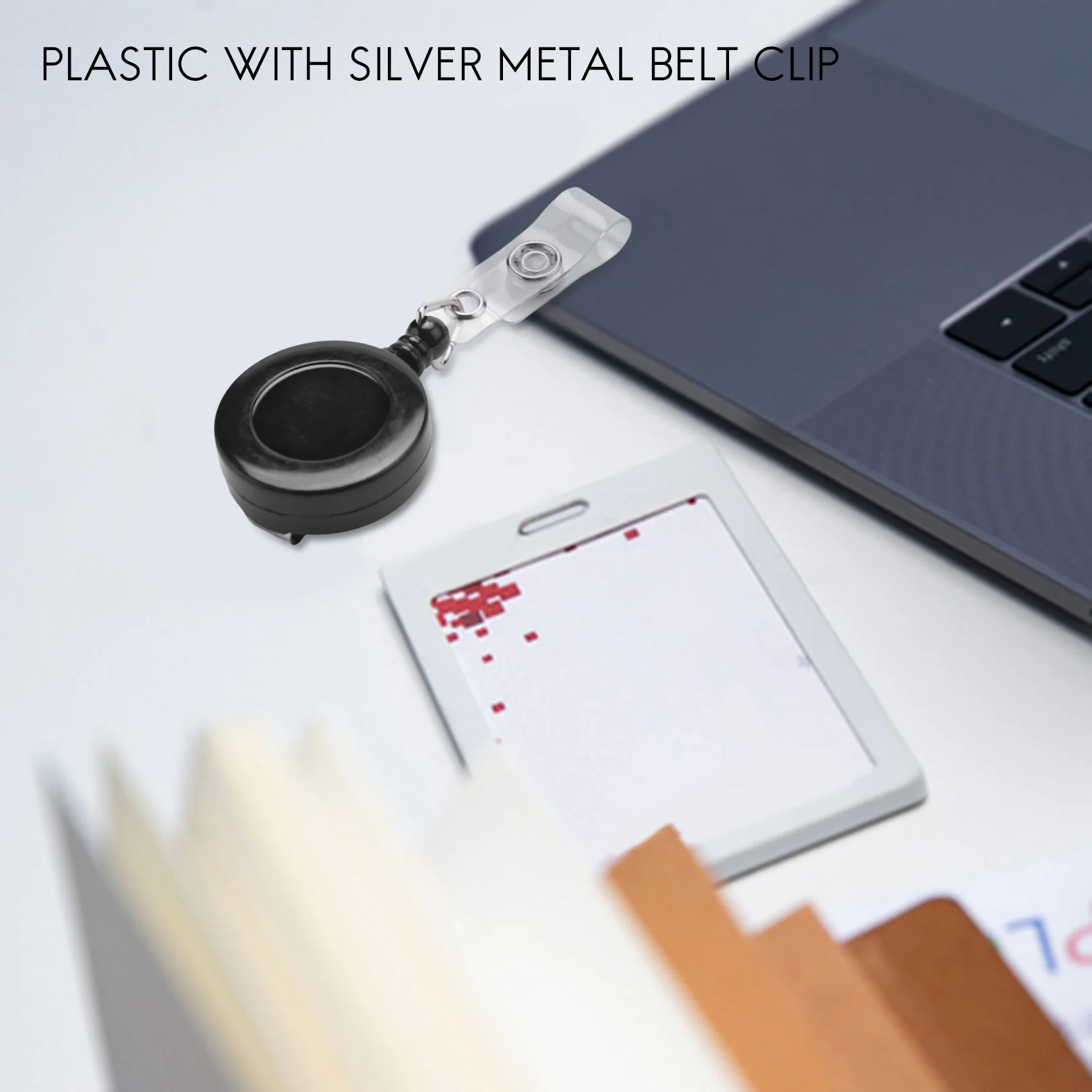 1 Pcs Badge Holder Retractable Reel YOYO Clip Snap Button ID Card Key Black