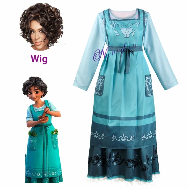 Julieta Madrigal تأثيري زي للنساء والفتيات ، فستان هالوين ، ملابس الحزب ، شعر مستعار ، سحر ، الكبار ، الاطفال