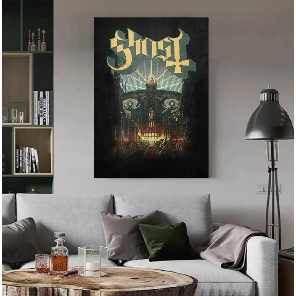 شبح الفرقة مجردة المشارك الثقيلة المعادن الفرقة الرسم على لوحات القماش الجدارية المعيشة مقهى ديكور المنزل #4