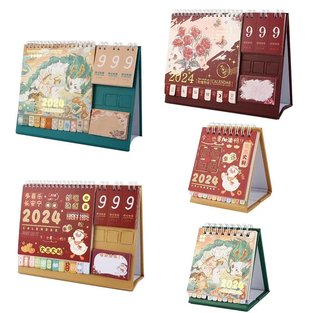 

Органайзер для повестки дня на 2024 год, календарь-планировщик расписания, годовая повестка дня, настольный календарь, ежедневный график, перекидной календарь, организация