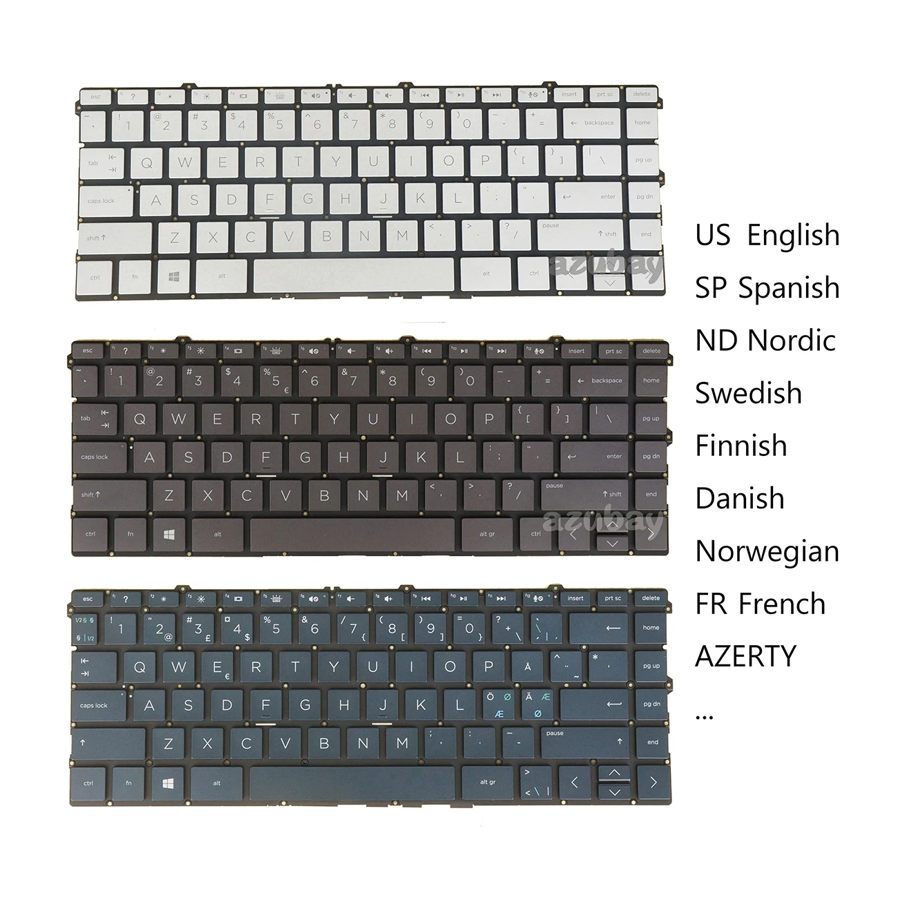 Backlit Keyboard Compatible with HP Spectre 13-aw 13-aw0000 13t-aw000 Laptop - US Nordic SD FI NW DK FR French LA Spanish Layout