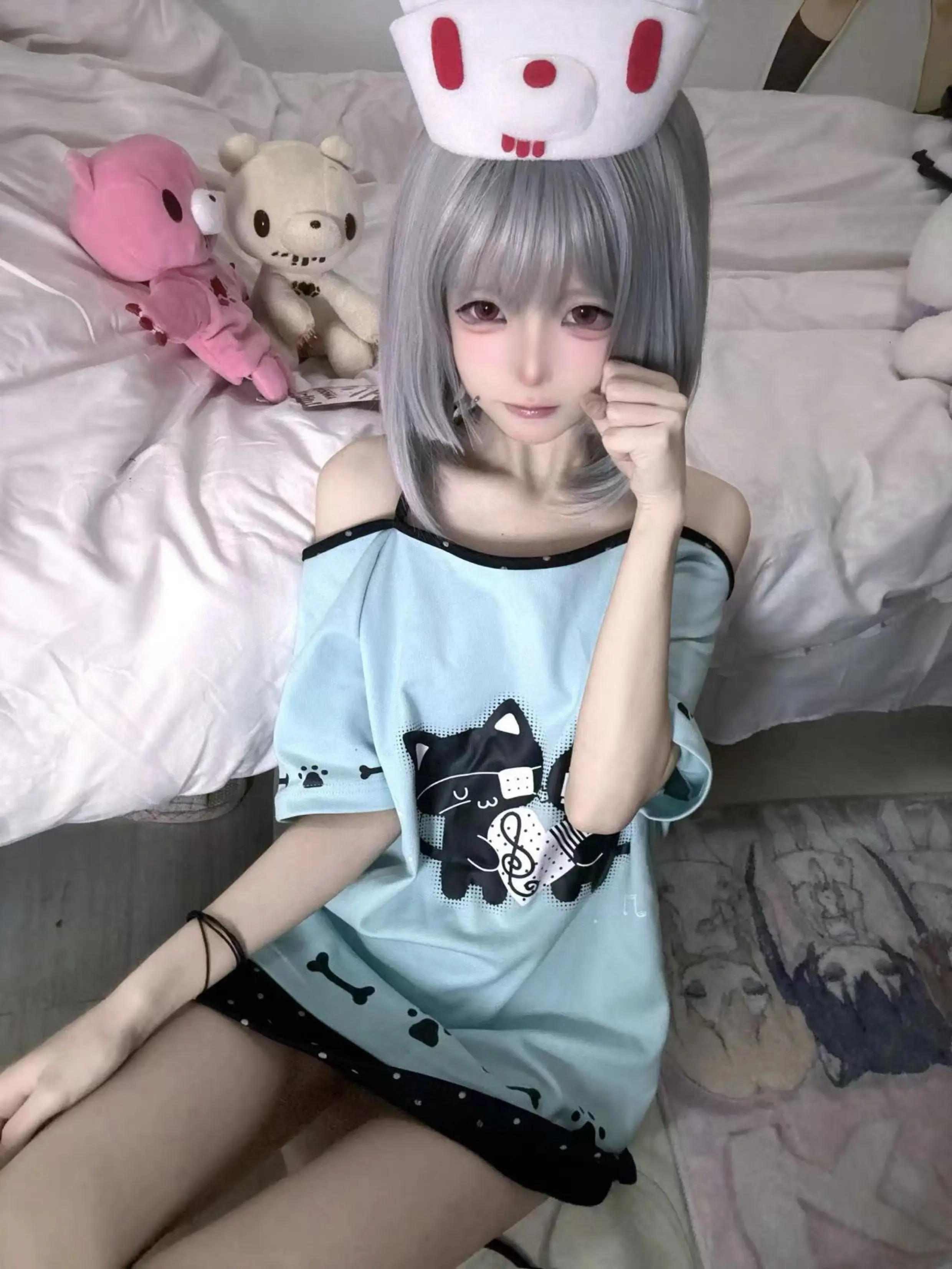 الأصلي البولكا نقطة الكرتون المطبوعة Kawaii قصيرة الأكمام أعلى الصيف 2025 الفتيات طالب Y2K فضفاض عارضة اليومية تي شيرت تيز